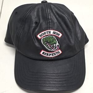 Riverdale South Side Serpents Dad Cap Faux Leather Black Hat NWT Adjustable